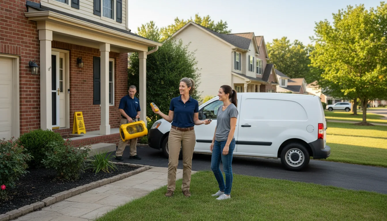 Residential water damage restoration in Johnsonville, IL